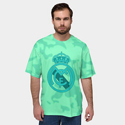 Футболка оверсайз мужская Реал Мадрид камуфляж, цвет: 3D-принт — фото 2