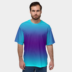 Футболка оверсайз мужская Градиент из неона, цвет: 3D-принт — фото 2