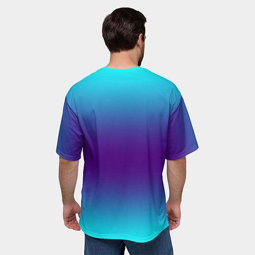 Мужская футболка оверсайз Градиент из неона / 3D-принт – фото 4