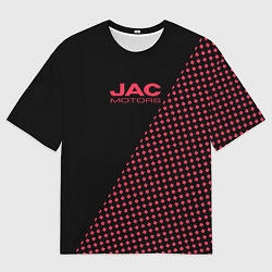 Футболка оверсайз мужская Jac motors чёрно-розовый шахматка, цвет: 3D-принт