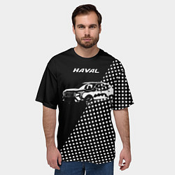Футболка оверсайз мужская Haval чёрно-белый, цвет: 3D-принт — фото 2
