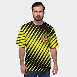 Футболка оверсайз мужская Герб РФ абстракция, цвет: 3D-принт — фото 2