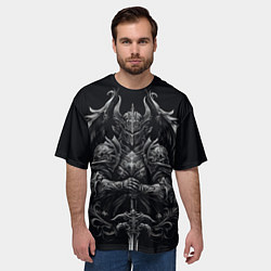 Футболка оверсайз мужская Готический рыцарь, цвет: 3D-принт — фото 2