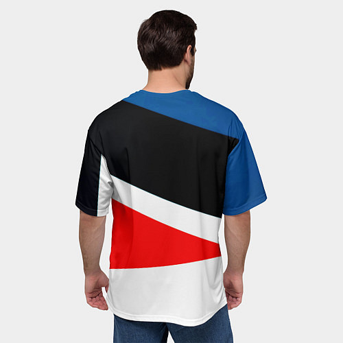 Мужская футболка оверсайз Спортивная геометрия герб / 3D-принт – фото 4