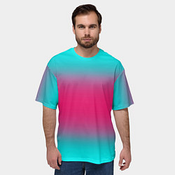 Футболка оверсайз мужская Градиент текстура неон, цвет: 3D-принт — фото 2