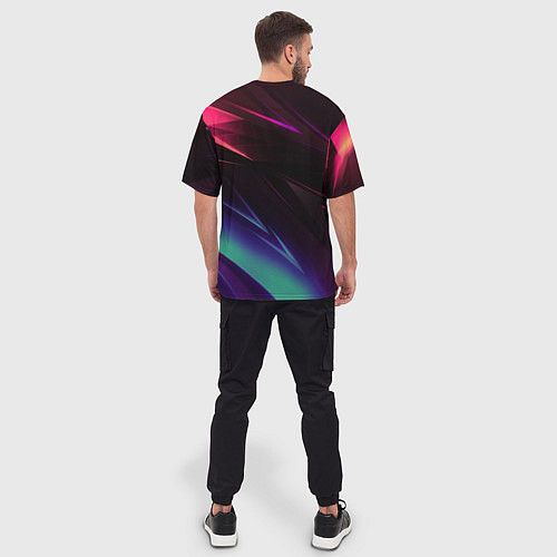 Мужская футболка оверсайз Lexus stripes / 3D-принт – фото 4