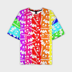 Футболка оверсайз мужская Marshmello rainbow, цвет: 3D-принт