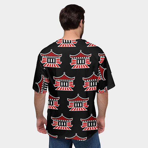 Мужская футболка оверсайз Буддистские символы - японские атрибуты / 3D-принт – фото 4