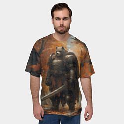 Футболка оверсайз мужская Бронированный боевой медведь, цвет: 3D-принт — фото 2