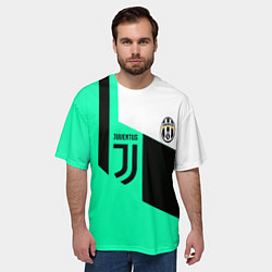 Футболка оверсайз мужская Juventus geometry, цвет: 3D-принт — фото 2