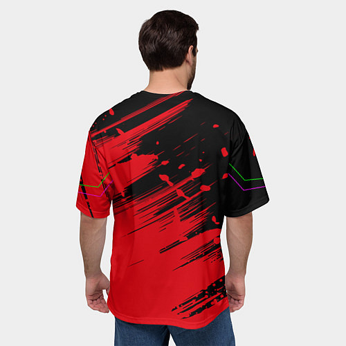 Мужская футболка оверсайз Татуированная девушка аниме с катаной / 3D-принт – фото 4