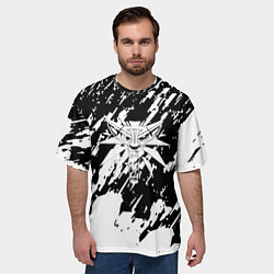 Футболка оверсайз мужская Ведьмак белые краски, цвет: 3D-принт — фото 2