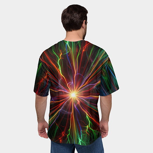 Мужская футболка оверсайз Абстрактная энергия / 3D-принт – фото 4
