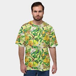 Футболка оверсайз мужская Птица на грушевом дереве, цвет: 3D-принт — фото 2