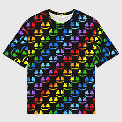 Футболка оверсайз мужская Marshmello dj colors, цвет: 3D-принт