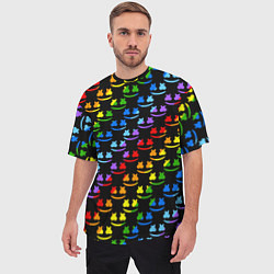 Футболка оверсайз мужская Marshmello dj colors, цвет: 3D-принт — фото 2