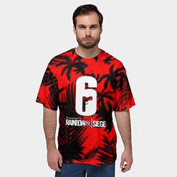 Футболка оверсайз мужская Rainbow six тропик паттерн, цвет: 3D-принт — фото 2