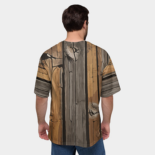 Мужская футболка оверсайз Old boards / 3D-принт – фото 4