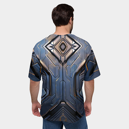 Мужская футболка оверсайз Стальная броня землянина / 3D-принт – фото 4
