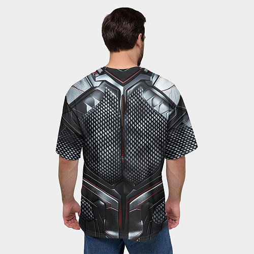 Мужская футболка оверсайз Карбоновый странник / 3D-принт – фото 4