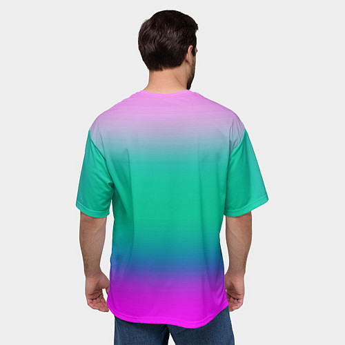 Мужская футболка оверсайз Градиент цветной / 3D-принт – фото 4