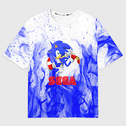 Футболка оверсайз мужская Sonic flame blue, цвет: 3D-принт