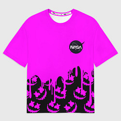 Мужская футболка оверсайз Marshmello neon nasa