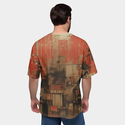 Мужская футболка оверсайз Девушка-андроид в кимоно / 3D-принт – фото 4