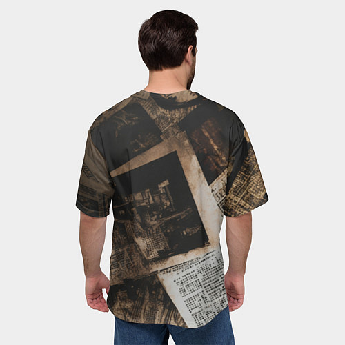 Мужская футболка оверсайз Иллюстрация из манги на газетах / 3D-принт – фото 4