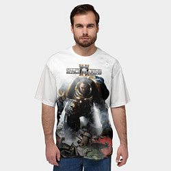 Футболка оверсайз мужская Warhammer 40000 space marine 2 poster, цвет: 3D-принт — фото 2