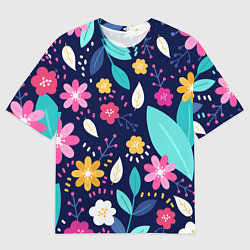 Футболка оверсайз мужская Абстракция цветочный фон, цвет: 3D-принт