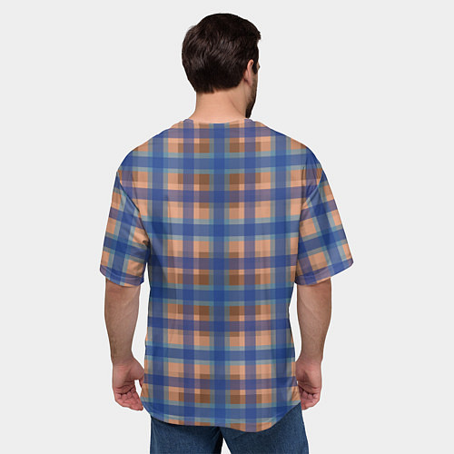 Мужская футболка оверсайз Клетка в клетку / 3D-принт – фото 4