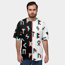 Футболка оверсайз мужская Doom glitch pattern, цвет: 3D-принт — фото 2