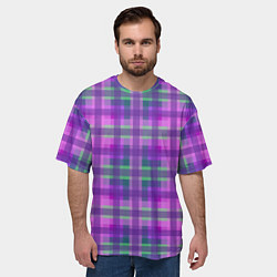 Футболка оверсайз мужская Клетка в полоску, цвет: 3D-принт — фото 2