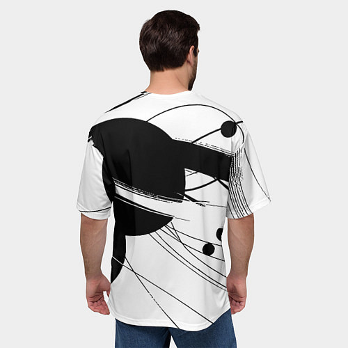 Мужская футболка оверсайз Milano - fashion abstraction / 3D-принт – фото 4