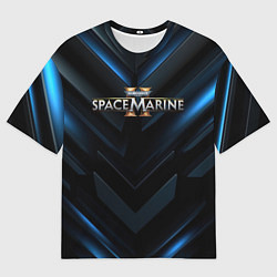 Футболка оверсайз мужская Warhammer 40000 space marine 2 лого, цвет: 3D-принт