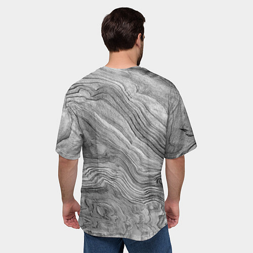 Мужская футболка оверсайз Текстура дерева - абстракция / 3D-принт – фото 4