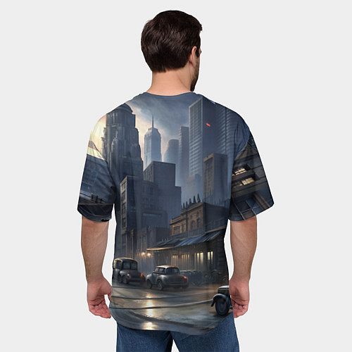 Мужская футболка оверсайз Мафия крестный котец / 3D-принт – фото 4