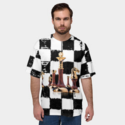 Футболка оверсайз мужская Шахматные фигуры на доске, цвет: 3D-принт — фото 2