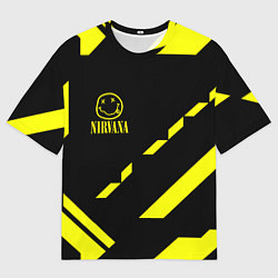 Футболка оверсайз мужская Nirvana geometry yellow, цвет: 3D-принт