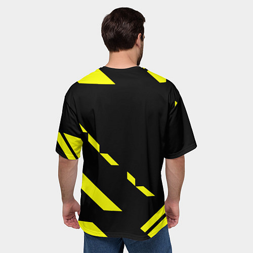 Мужская футболка оверсайз Nirvana geometry yellow / 3D-принт – фото 4