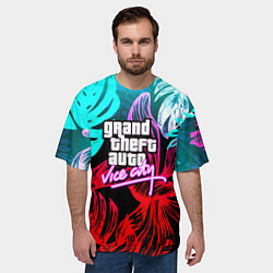 Футболка оверсайз мужская GTA vice city tropic, цвет: 3D-принт — фото 2