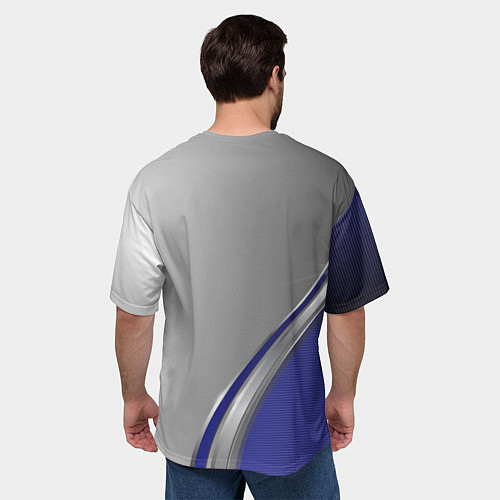 Мужская футболка оверсайз Tesla abstraction auto / 3D-принт – фото 4