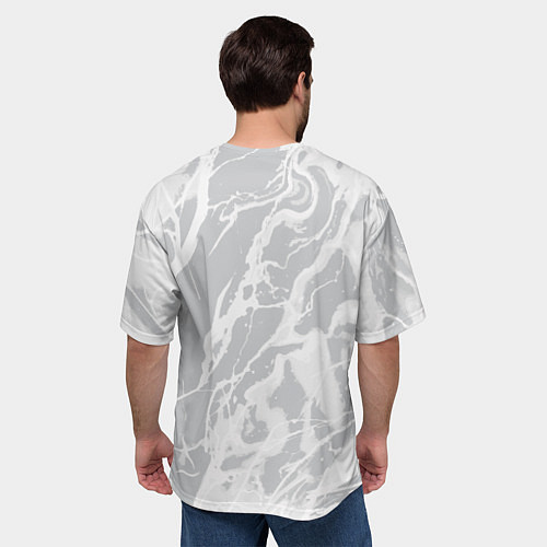 Мужская футболка оверсайз Светлый серый абстракция / 3D-принт – фото 4