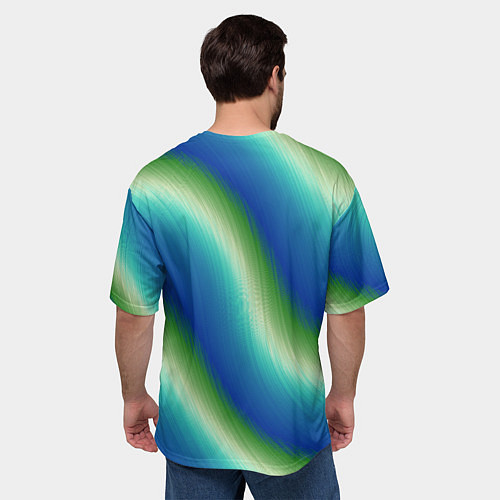 Мужская футболка оверсайз Морская волна арт / 3D-принт – фото 4
