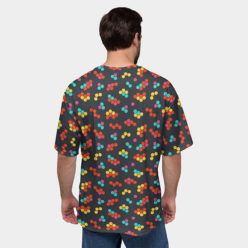 Мужская футболка оверсайз Цветные детали мозаики / 3D-принт – фото 4