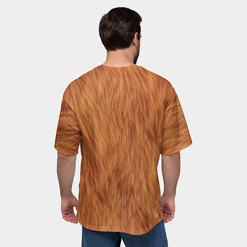 Мужская футболка оверсайз Мех рыжей лисы / 3D-принт – фото 4