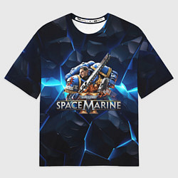 Футболка оверсайз мужская Captain Titus Warhammer 40000 space marine 2, цвет: 3D-принт