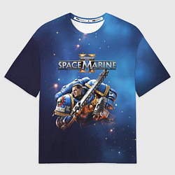 Футболка оверсайз мужская Captain Titus Warhammer 40000 space marine 2, цвет: 3D-принт