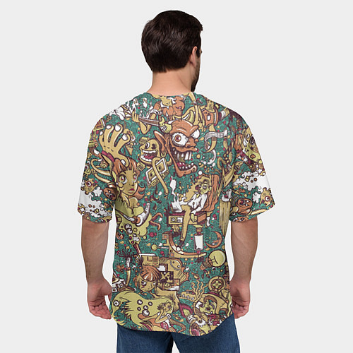 Мужская футболка оверсайз Монстры и девушки / 3D-принт – фото 4